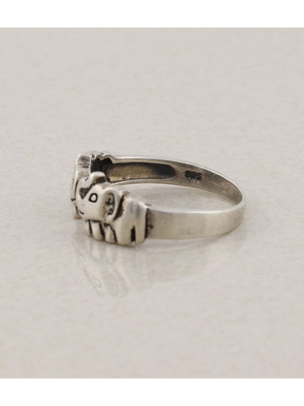 Sterling Silver Two Elephant Ring Size 9 - Picture 4 of 7